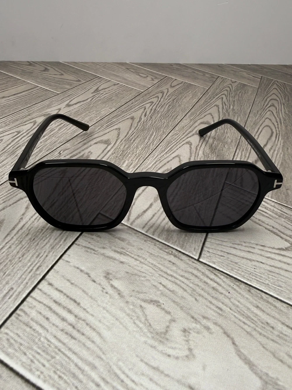 Tom Ford Black Slim Rectangular Men’s Sunglasses